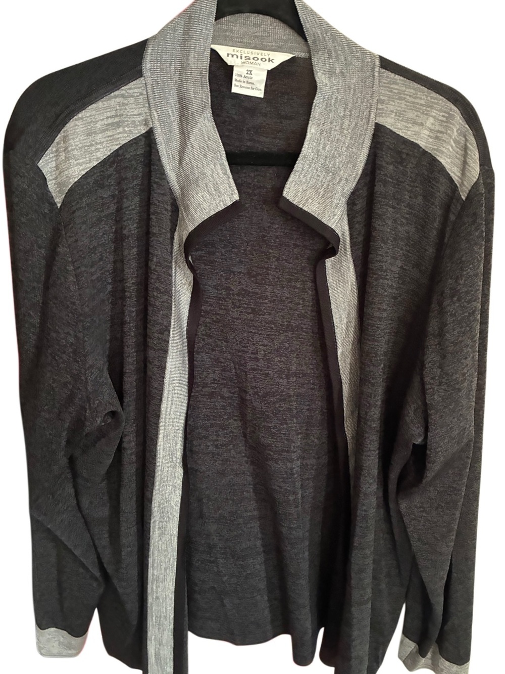 Misook Black Women's Blazers & Jackets Set with Gray Trim